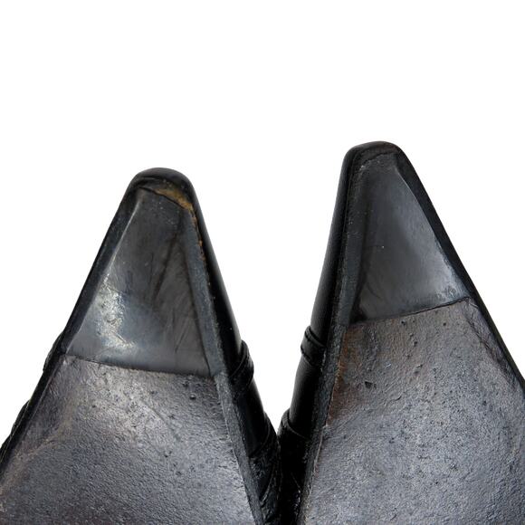 Stuart Weitzman Black Leather D'Orsay Pointed Toe Pump Mesh Sides Size 7.5 - Picture 10 of 12